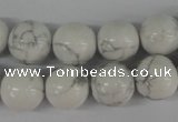 CRO364 15.5 inches 12mm round white howlite turquoise beads wholesale