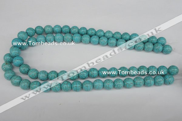 CRO365 15.5 inches 12mm round synthetic turquoise beads wholesale