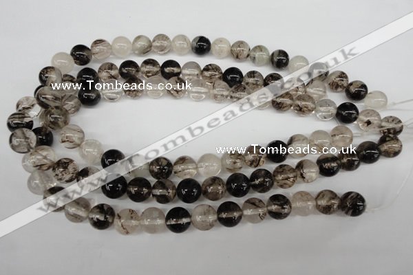 CRO370 15.5 inches 12mm round watermelon black beads wholesale