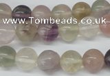 CRO381 15.5 inches 14mm round rainbow fluorite beads wholesale