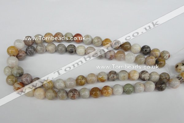 CRO384 15.5 inches 14mm round bamboo leaf agate beads wholesale