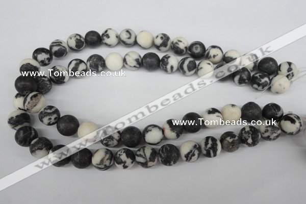 CRO386 15.5 inches 14mm round black & white jasper beads wholesale