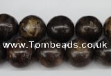 CRO387 15.5 inches 14mm round bronzite gemstone beads wholesale