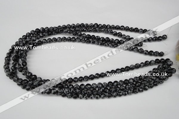 CRO39 15.5 inches 6mm round snowflake obsidian beads wholesale
