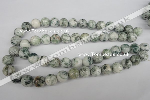 CRO390 15.5 inches 14mm round tree agate beads wholesale