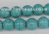 CRO395 15.5 inches 14mm round synthetic turquoise beads wholesale