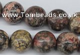 CRO403 15.5 inches 14mm round red leopard skin jasper beads wholesale