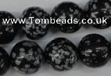 CRO404 15.5 inches 14mm round snowflake obsidian beads wholesale