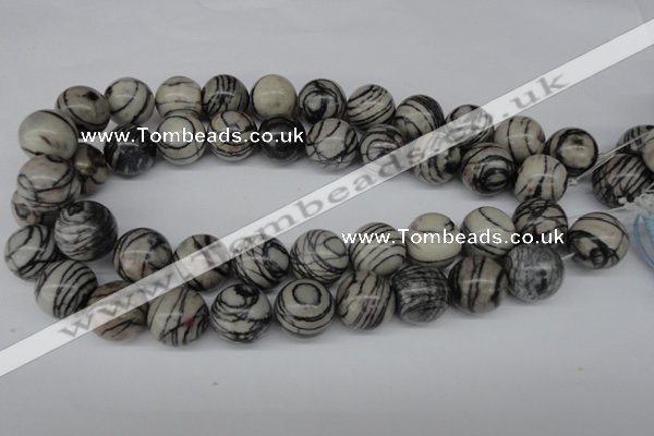 CRO408 15.5 inches 14mm round black water jasper beads wholesale