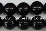 CRO420 15.5 inches 16mm round blackstone beads wholesale