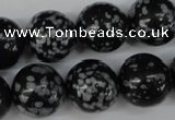 CRO426 15.5 inches 16mm round snowflake obsidian beads wholesale