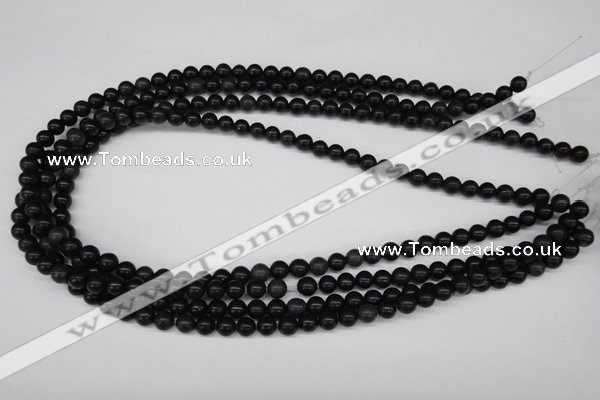 CRO43 15.5 inches 6mm round black stone beads wholesale