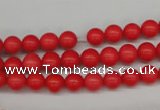 CRO44 15.5 inches 6mm round synthetic coral beads wholesale