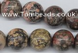 CRO446 15.5 inches 16mm round red leopard skin jasper beads wholesale