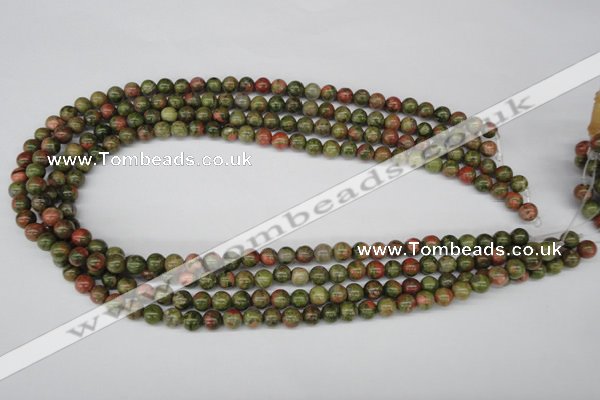 CRO45 15.5 inches 6mm round unakite gemstone beads wholesale