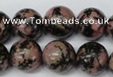 CRO452 15.5 inches 16mm round rhodonite gemstone beads wholesale