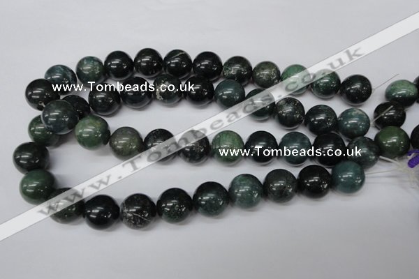 CRO480 15.5 inches 18mm round moss agate beads wholesale