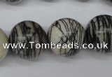 CRO484 15.5 inches 18mm round black water jasper beads wholesale