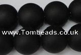 CRO491 15.5 inches 18mm round blackstone beads wholesale