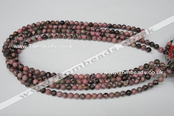 CRO51 15.5 inches 6mm round rhodonite gemstone beads wholesale