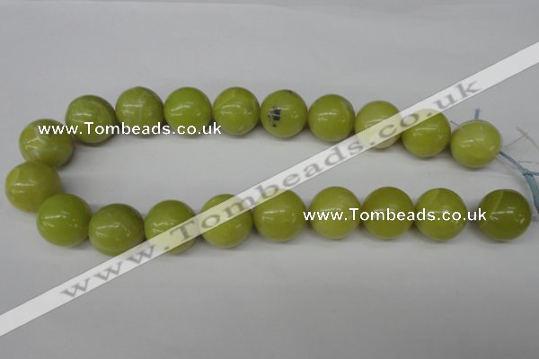 CRO539 15.5 inches 20mm round lemon jade beads wholesale