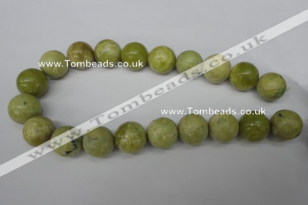 CRO541 15.5 inches 20mm round yellow howlite turquoise beads wholesale