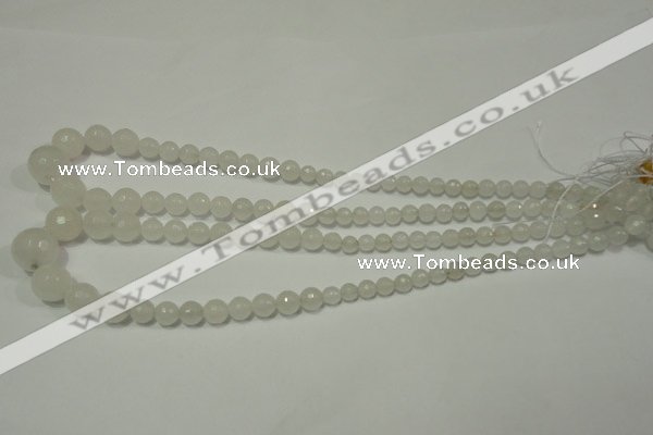 CRO712 15.5 inches 6mm – 14mm faceted round candy jade beads