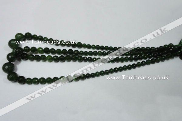 CRO714 15.5 inches 6mm – 14mm faceted round candy jade beads