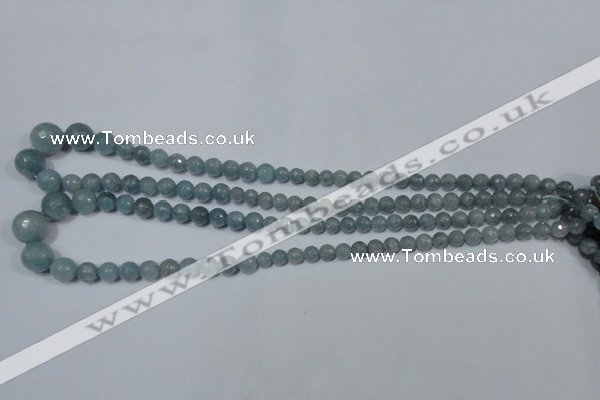 CRO716 15.5 inches 6mm – 14mm faceted round candy jade beads