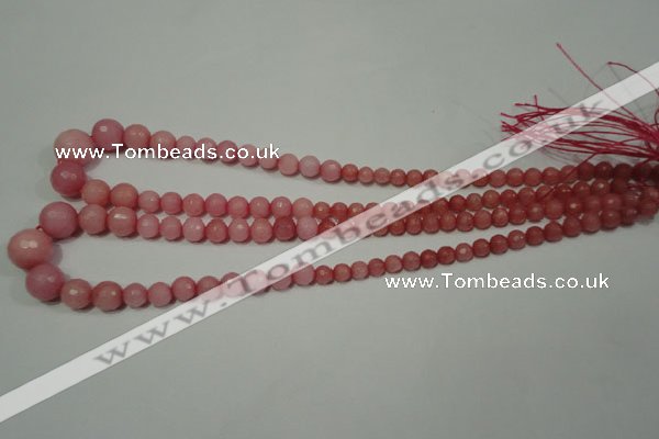 CRO719 15.5 inches 6mm – 14mm faceted round candy jade beads