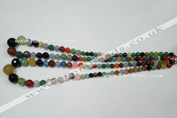 CRO720 15.5 inches 6mm – 14mm faceted round mixed candy jade beads