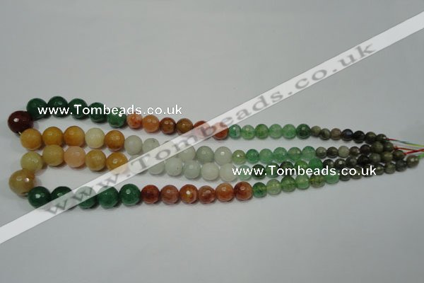 CRO722 15.5 inches 6mm – 14mm faceted round mixed candy jade beads