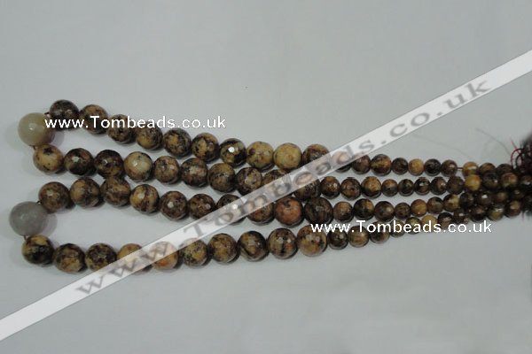 CRO725 15.5 inches 6mm – 14mm faceted round snake dragon jade beads