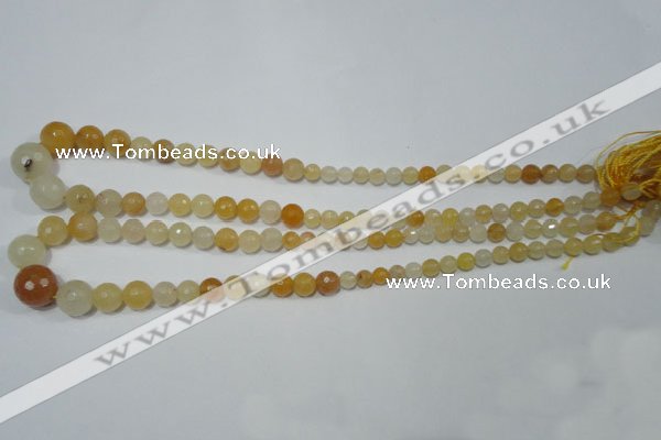 CRO726 15.5 inches 6mm – 14mm faceted round yellow jade beads