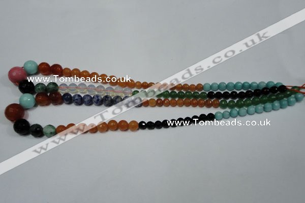 CRO727 15.5 inches 6mm – 14mm faceted round mixed gemstone beads