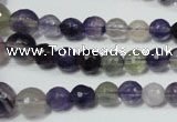 CRO731 15.5 inches 6mm – 14mm faceted round fluorite gemstone beads