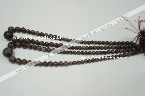 CRO734 15.5 inches 6mm – 14mm faceted round grey labradorite beads