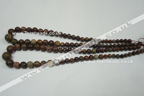 CRO735 15.5 inches 6mm – 14mm faceted round stripe jasper beads