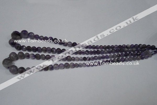 CRO738 15.5 inches 6mm – 14mm faceted round amethyst beads