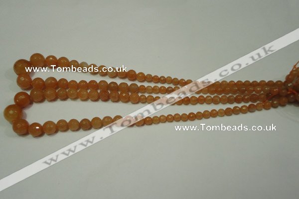 CRO740 15.5 inches 6mm – 14mm faceted round red aventurine beads