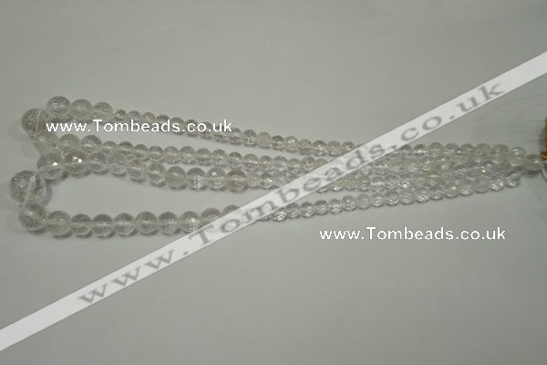 CRO741 15.5 inches 6mm – 14mm faceted round white crystal beads