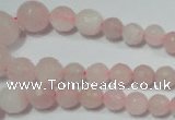 CRO742 15.5 inches 6mm – 14mm faceted round rose quartz beads