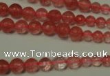 CRO745 15.5 inches 6mm – 14mm faceted round cherry quartz beads