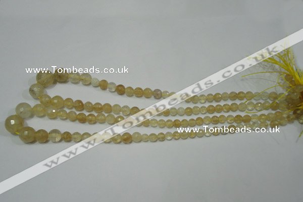 CRO747 15.5 inches 6mm – 14mm faceted round watermelon yellow beads