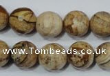 CRO765 15.5 inches 14mm faceted round picture jasper beads wholesale