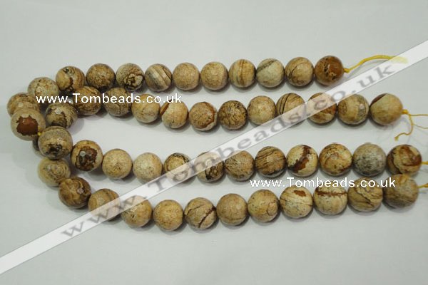 CRO766 15.5 inches 16mm faceted round picture jasper beads wholesale