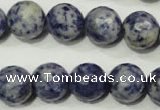 CRO776 15.5 inches 16mm faceted round blue spot stone beads wholesale