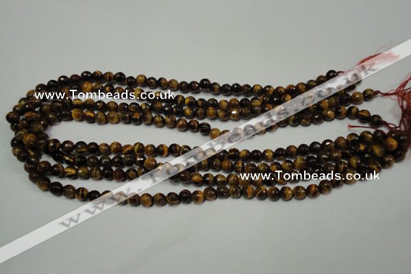 CRO781 15.5 inches 6mm faceted round yellow tiger eye beads wholesale