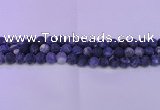 CRO801 15.5 inches 6mm round matte sodalite gemstone beads