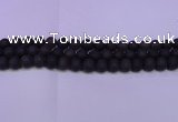 CRO840 15.5 inches 4mm round matte smoky quartz beads